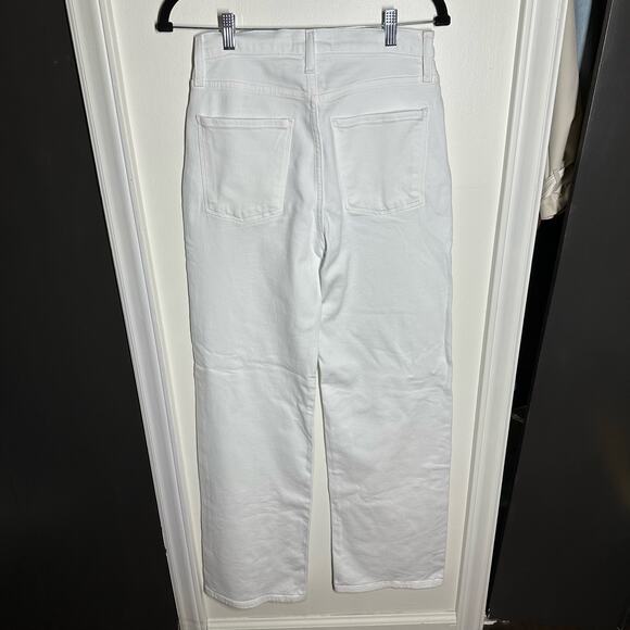 NEW Evereve White Ever Trouser Jeans Denim Size 28 Women's High Rise Straight - Picture 7 of 12